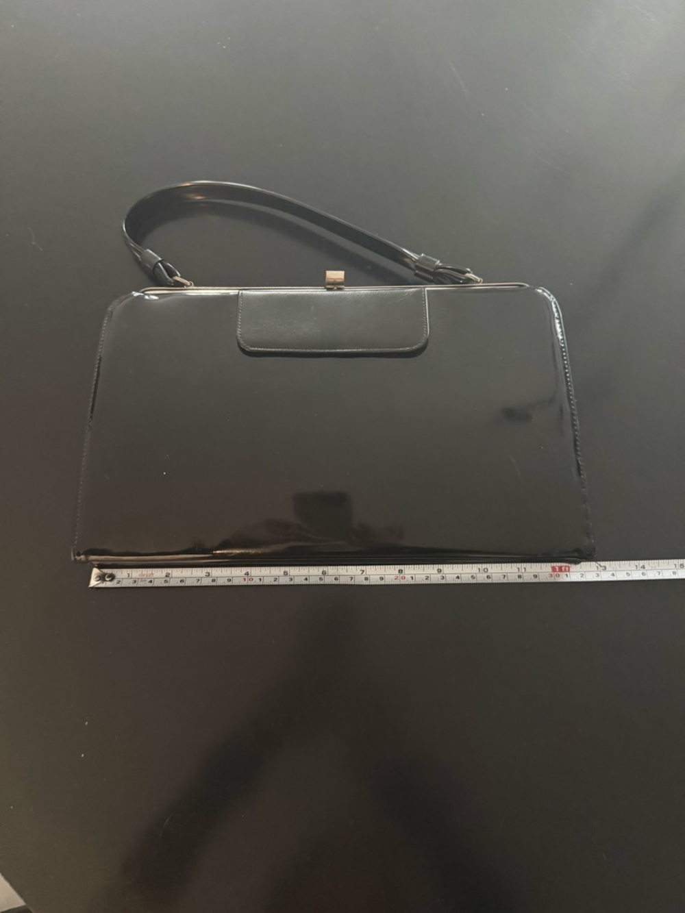 Vintage Classic Black Patent lady purse 1950’s